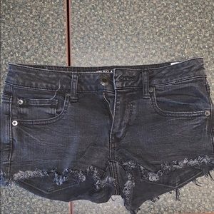 Black jean shorts